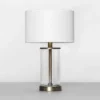 Fillable Accent With USB Table Lamp Brass - Threshold™: Modern Glass Nightstand Lamp, ETL Listed, No Bulb Included -Brick Wall GUEST 028677c1 8e8e 411c 9170 eb15b6148fd1 1