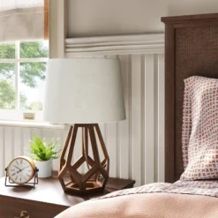 Large Wood Geo Assembled Table Lamp Brown - Threshold™: No Assembly, UL Listed, Cotton Shade 6 Large Wood Geo Assembled Table Lamp Brown - Threshold™: No Assembly, UL Listed, Cotton Shade -Brick Wall GUEST 05389f9c af9f 45c9 ae7b c6a088b12047 1