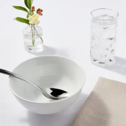 34oz Porcelain Noodle Bowl White - Threshold™: Microwave & Dishwasher Safe, Ramen & Soup Bowl, Traditional Dining