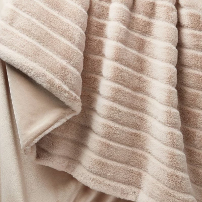 Textured Faux Fur Reversible Throw Blanket - Threshold™ 5 Textured Faux Fur Reversible Throw Blanket - Threshold™ - Image 3