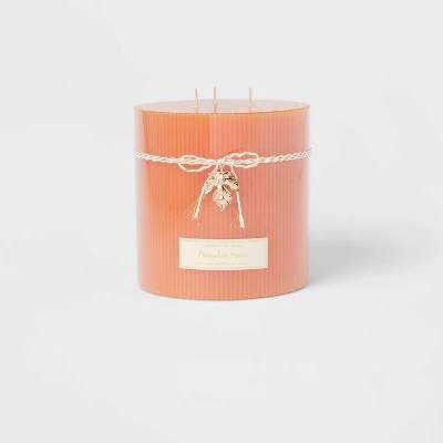 Ribbed Pillar Pumpkin Spice Candle - Threshold™ 8 Ribbed Pillar Pumpkin Spice Candle - Threshold™ - Image 6