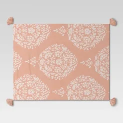 Medallion Jacquard Knit Throw Blanket With Tassels Coral - Threshold™ -Brick Wall GUEST 0e7ad7d4 f7ad 44f1 b3a0 d8cee474af51