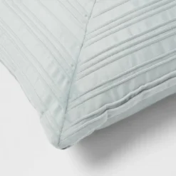 18"x18" Luxe Square Velvet Pleated Decorative Pillow Light Teal - Threshold™: Indoor Geometric Design, Polyester Velour -Brick Wall GUEST 0fd53a34 6a04 47f6 b9ac 4aa7b8ec89ce