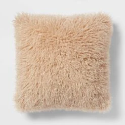 Euro Faux Mongolian Fur Decorative Throw Pillow - Threshold™ -Brick Wall GUEST 10926c91 642e 4466 9873 2b2e1f7e5a3e