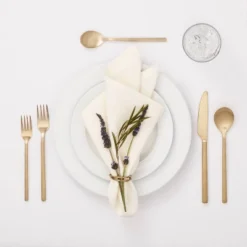 20pc Ashby Flatware Set Champagne - Threshold™: Stainless Steel Silverware, Service For 4, Dishwasher-Safe