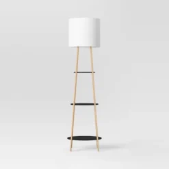 Shelf Floor Lamp Black/Natural - Threshold™ -Brick Wall GUEST 1350825a 18e5 4036 8b1f 9e557d0454aa