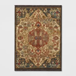 Floral Woven Medallion Persian Rug - Threshold -Brick Wall GUEST 15dbed82 385b 4f98 ac73 439d770df88f