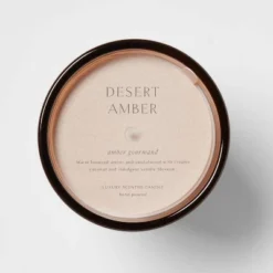 Colored Vase Glass With Dustcover Desert Amber Candle Brown - Threshold™ -Brick Wall GUEST 17985ae3 27c8 4003 81ff b8a92517a9b9