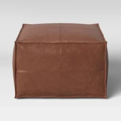 Earl Faux Leather French Seam Ottoman - Threshold™ -Brick Wall GUEST 1ca016c4 48cf 42c5 88cc be9b261971b8