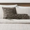Square Jacquard Leopard Decorative Throw Pillow Black/Natural - Threshold™