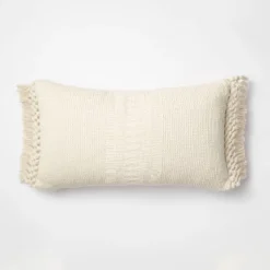 Textural Woven Throw Pillow With Trims Cream - Threshold™ Designed With Studio McGee -Brick Wall GUEST 2494d37c 17c0 4147 b164 0e46d2ff98c0