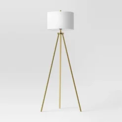 Ellis Tripod Floor Lamp Brass - Threshold™ -Brick Wall GUEST 263804f4 23df 4efe ae72 a07eedaf8c93