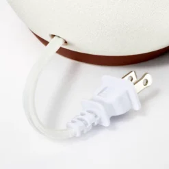 Ceramic Table Lamp With Gingham Print Pleated Shade White (Includes LED Light Bulb) - Threshold™ Designed With Studio McGee -Brick Wall GUEST 27cadcf6 3a70 4c09 bf47 cd7e6352c324