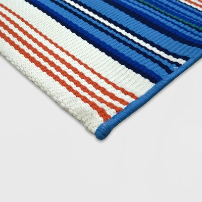 Multi Stripe Outdoor Rug - Threshold 3 Multi Stripe Outdoor Rug - Threshold