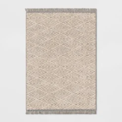Diamond With Fringe Rug Gray - Threshold™ -Brick Wall GUEST 2baf5ed4 7b52 4703 8a9e 2a21e83d6c9c