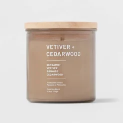 Glass Jar Vetiver And Cedarwood Candle Brown - Threshold™ -Brick Wall GUEST 2be66217 9673 4f71 89d7 981533e54650