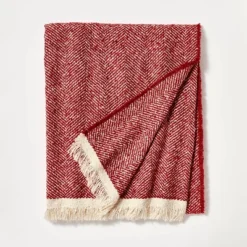 Herringbone Frayed Edges Throw Blanket - Threshold™ Designed With Studio McGee -Brick Wall GUEST 2db9fb6e d97b 4ee9 92a0 48b2688839c5