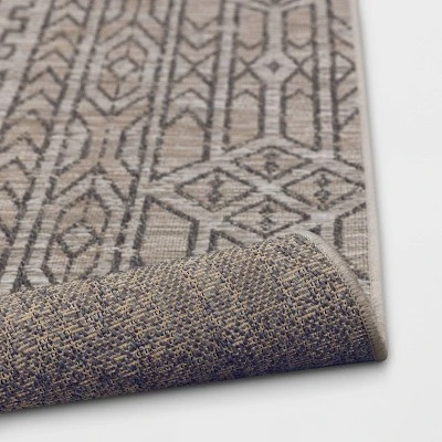 Outlined Geo Pattern Outdoor Rug Neutral - Threshold™ 5 Outlined Geo Pattern Outdoor Rug Neutral - Threshold™ - Image 3