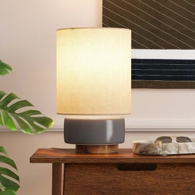Ceramic Table Lamp With Wood Base - Threshold™ 3 Ceramic Table Lamp With Wood Base - Threshold™