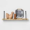 Wood Wall Shelf With Hanging Wire Natural/Black - Threshold™ -Brick Wall GUEST 34d9ed2b 5eaa 4f6d bd75 8e7f76e5fd69