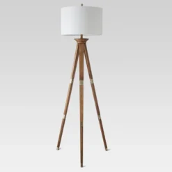 Oak Wood Tripod Floor Lamp Dark Brown - Threshold™ -Brick Wall GUEST 35d9bf1b 7636 4291 92cf a74dbbfc9517