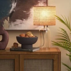 Glass Table Lamp With Open Base And Natural Shade - Threshold™ -Brick Wall GUEST 383f7c67 1d80 496b bd6b b1f41d8ce1b3