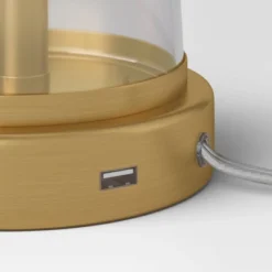 Tapered Fillable Table Lamp With USB (Includes LED Light Bulb) - Threshold™ -Brick Wall GUEST 3b8496c8 7a7c 42dc 8702 8236d147da64