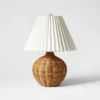 Natural Wicker Table Lamp Brown - Threshold™ Designed With Studio McGee: Chic Pleated Drum Shade, ETL Listed -Brick Wall GUEST 3dfa330c b203 4820 ba59 50c942a2ddc6