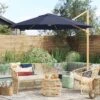 11'x11' Offset Solar Outdoor Market Umbrella Navy - Light Wood Pole - Threshold™ -Brick Wall GUEST 3f236927 fd0f 4327 9970 d125eeeeb5ca