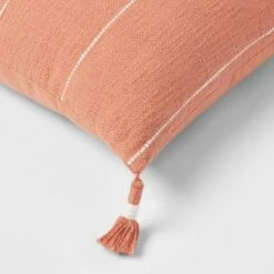 Square Textured Stripe Tassel Decorative Throw Pillow Terracotta - Threshold™ -Brick Wall GUEST 45dd3d45 48be 493e bfee 5515f908a05d