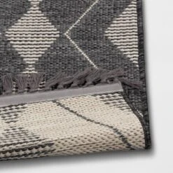 Striped Diamonds Rectangular Woven Outdoor Area Rug Charcoal Gray - Threshold™ -Brick Wall GUEST 48fa42f3 d21a 49dc b8ba 702bb7352808