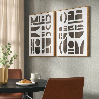 (Set Of 2) 24" X 30" Morphology Framed Wall Canvases Gold - Threshold™ 3 (Set Of 2) 24" X 30" Morphology Framed Wall Canvases Gold - Threshold™