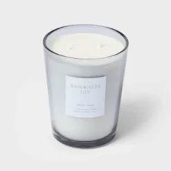 Colored Vase Glass With Dustcover Rainwater Lily Candle Gray - Threshold™ -Brick Wall GUEST 4dd3a894 6c80 4248 a2de 93743bf8dee9