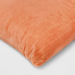 Washed Cotton Velvet Square Throw Pillow Pink - Threshold™: Indoor Velvet Cushion, Hidden Zipper, Polyester Fill -Brick Wall GUEST 5026bf58 ba0a 43da 8737 64aee94c615c