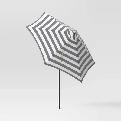9' Round Cabana Stripe Outdoor Patio Market Umbrella With Black Pole - Threshold™ 3 9' Round Cabana Stripe Outdoor Patio Market Umbrella With Black Pole - Threshold™ - Image 2