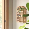 12" X 20" Wood And Rattan Wall Shelf Natural - Threshold™ -Brick Wall GUEST 52ac6ab3 4d62 461e 98e2 6811aa2c20e0