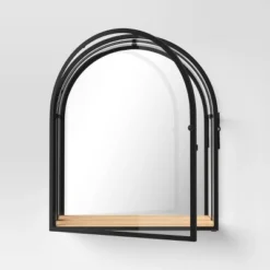 12"x14" Arched Mirrored Display Box Black - Threshold™: Modern Vertical Decor With Shelf 9 12"x14" Arched Mirrored Display Box Black - Threshold™: Modern Vertical Decor With Shelf -Brick Wall GUEST 53c27f6c cd26 4485 8197 f51d57453cd2