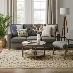 7'x10' Oxon Floral Mosaic Woven Area Rug Beige - Threshold™ 5 7'x10' Oxon Floral Mosaic Woven Area Rug Beige - Threshold™ -Brick Wall GUEST 53f3d43b 5807 43a0 b0cc d7841d858734