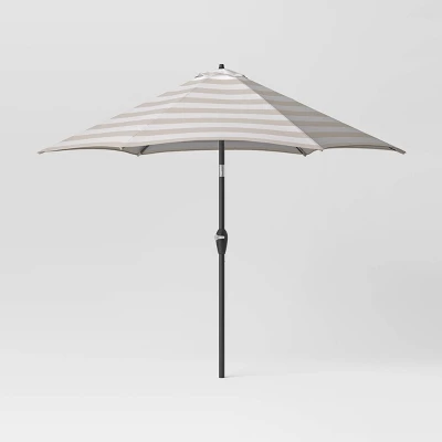 9' Round Cabana Stripe Outdoor Patio Market Umbrella With Black Pole - Threshold™ 11 9' Round Cabana Stripe Outdoor Patio Market Umbrella With Black Pole - Threshold™ - Image 10