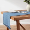 90" X 20" Cotton Textured Table Runner Blue - Threshold™ -Brick Wall GUEST 56f8be4c bb5c 4645 81b3 ef30eb1e9b15