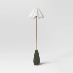 Wavy Shade Collection With Ceramic Base Floor Lamp - Threshold™