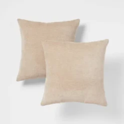 2pk Chenille Square Throw Pillows - Threshold™ -Brick Wall GUEST 64171842 af43 4a38 8959 787cd8bf87c2