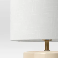 17"x10.25" Modern Clover Table Lamp Cream - Threshold™: Ceramic Base, Linen Shade, UL Listed, No Assembly Required -Brick Wall GUEST 650b246e bf36 4f31 ab6a e82a3e55a402