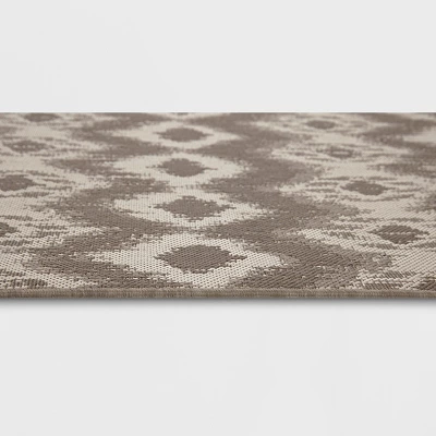 Ikat Outdoor Rug Taupe - Threshold 5 Ikat Outdoor Rug Taupe - Threshold - Image 3