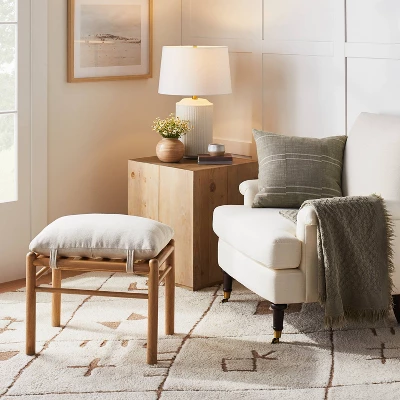 24"x16" Ceramic Assembled Table Lamp White - Threshold™ Designed With Studio McGee: Ribbed Design, Dimmable, UL Listed 4 24"x16" Ceramic Assembled Table Lamp White - Threshold™ Designed With Studio McGee: Ribbed Design, Dimmable, UL Listed - Image 2