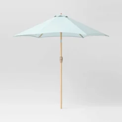 9'x9' Market Patio Umbrella - Light Wood Pole - Threshold™ -Brick Wall GUEST 6f6208b7 69b3 4860 8b1c 0efc735fa205