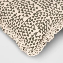 Square Block Print Reversible Pillow With Ruffle Trim Green - Threshold™ -Brick Wall GUEST 72100767 9160 4a61 9494 989713c6c377