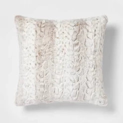 Snow Leopard Ombre Faux Fur Throw Pillow - Threshold™ -Brick Wall GUEST 7459e396 bb51 4662 ac2b d3e1bd0a3278