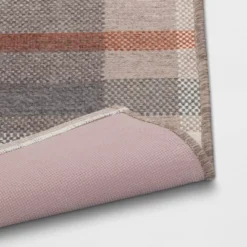 1'8"x2'10" Washable Fall Checkered Accent Rug Tan - Threshold™ -Brick Wall GUEST 750cbe19 8f55 435d 85a6 1ac0a8d6e978