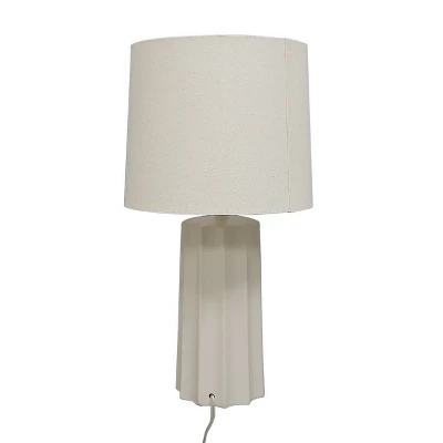 24.75"x13" Ribbed Ceramic Table Lamp Cream - Threshold™: Bedside, Nightstand, No Assembly Required 8 24.75"x13" Ribbed Ceramic Table Lamp Cream - Threshold™: Bedside, Nightstand, No Assembly Required - Image 6